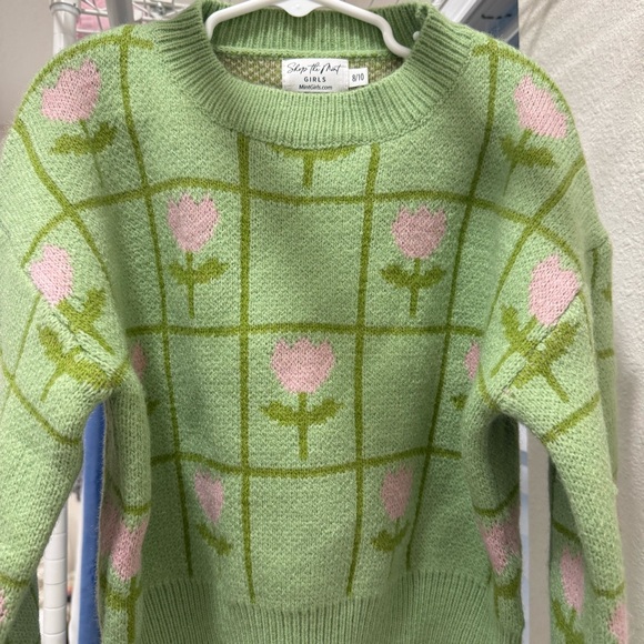 Shop The Mint Green and Pink Floral Sweater - Picture 4 of 6